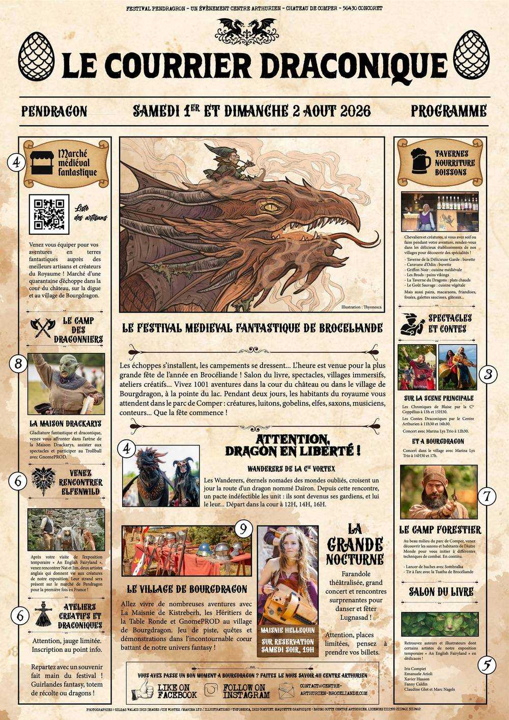 Programme du Festival Pendragon 2026