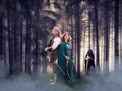 Merlin et Viviane, spectacle en forêt de Brocéliande sur le Camp de Ganieda