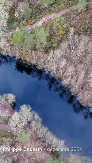 Vue aérienne du Miroir aux fées en hiver