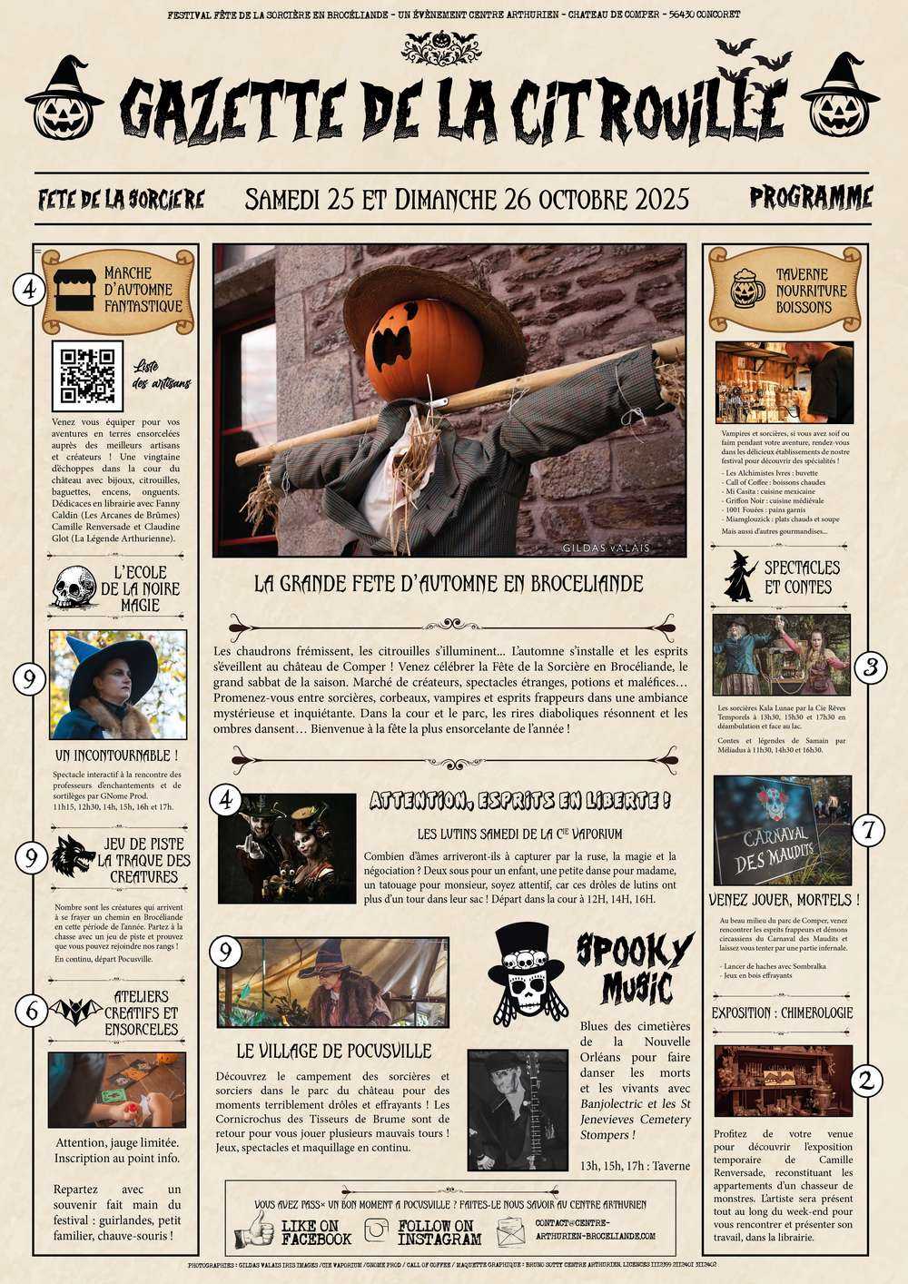 Gazette de la Citrouille - Programme de la Fête de la Sorcière 2025