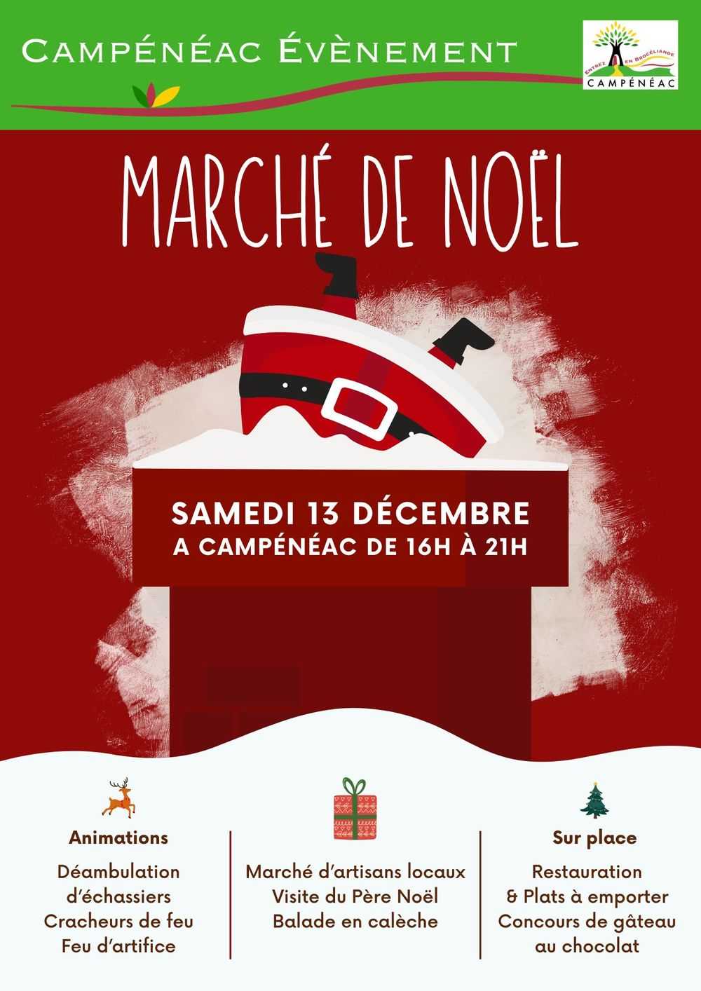 Affiche 2025 du Marché de Noël de Campénéac