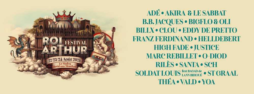 Bannière programme du Festival du Roi Arthur 22-23-24 août 2025
