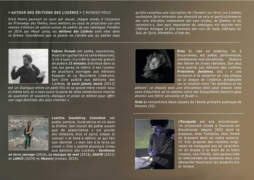 Les 3 poètes invités / Printemps des poètes 2026 avec Dixit Poétic