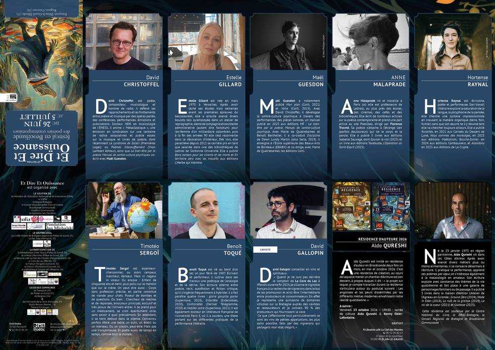 Invités du festival «Et dire et ouïssance» 2026